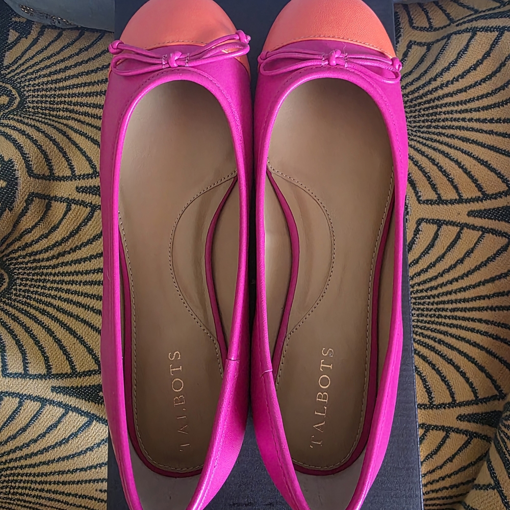 Talbots Pink and Orange Women's Ballet Flats